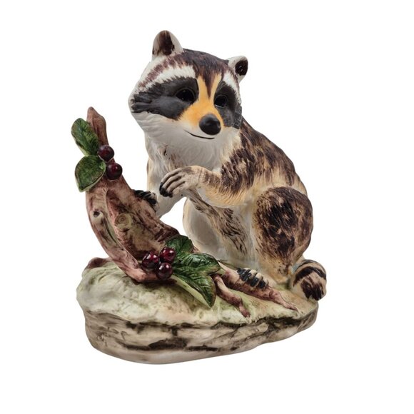 Lefton China Raccoon Figurine Porcelain Wildlife Sculpture Japan KW4752 - Picture 2 of 10
